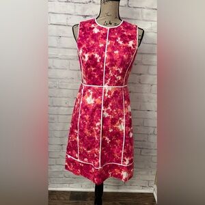 Calvin Klein 6 Pink Sheath Dress White Piping Business Office‎ Work Wedding